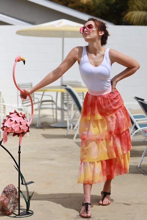 Esperanza Tiered Tulle Midi Skirt